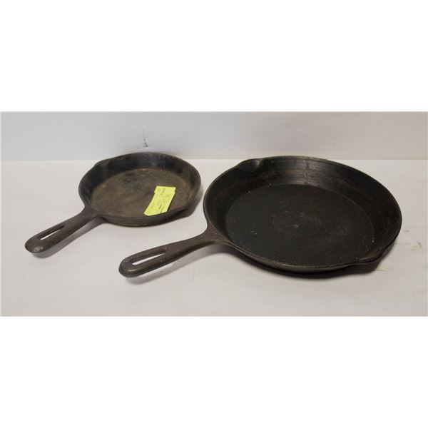 2 CAST IRON PANS TOGETHER -ESTATE