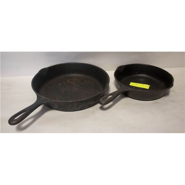 ESTATE CAST IRON FRY PANS TOGETHER-ESTATE