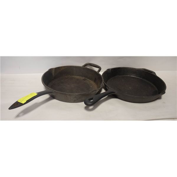 10 INCH & 12 INCH CAST IRON FRY PANS