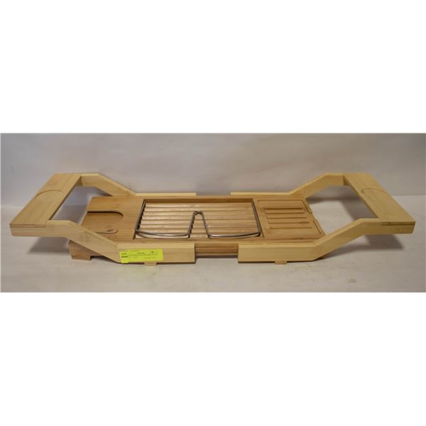LUXE BAMBOO EXTENDABLE BATH CADDY - NEW
