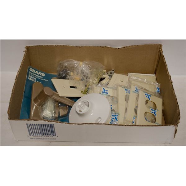 SMALL BOX CONTAINING WALL LIGHT SWITCHES