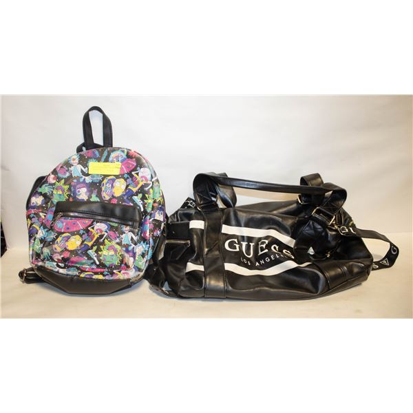 GUESS DUFFLE BAG + RICK&MORTY BACKPACK