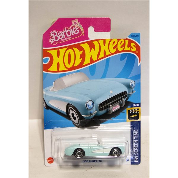 NEW HW HOT WHEELS 1956 CORVETTE, BARBIE BLUE #183