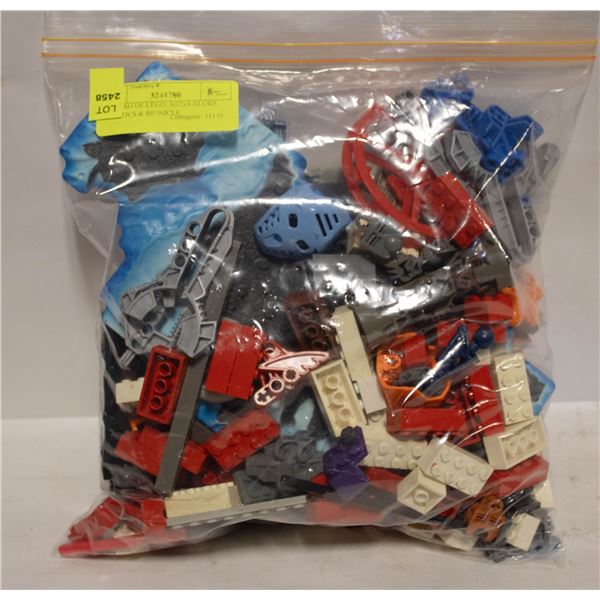 BIG BAG OF LEGO, MEGA BLOKS, KINETICS & BIONICLE