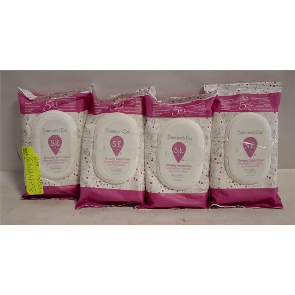 4 NEW 32 PACKS SUMMER'S EVE SIMPLY SENSITIVE-