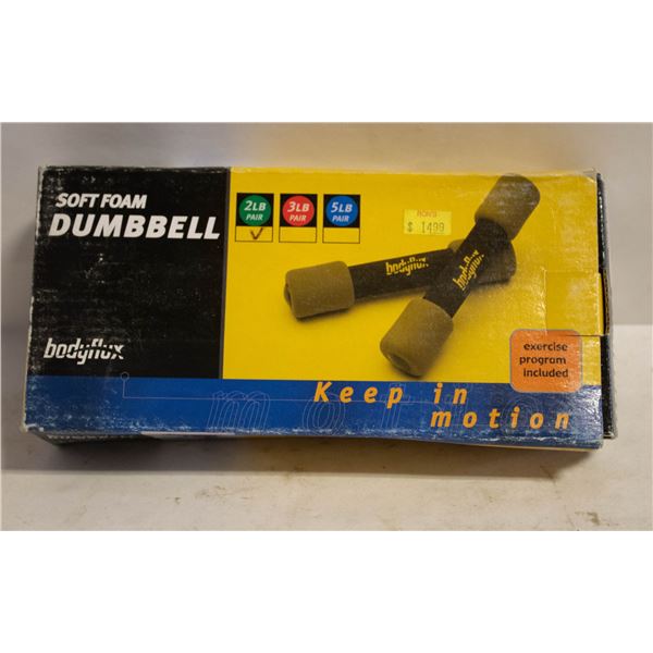 NEW PAIR OF 2 POUND SOFT FOAM DUMB-BELLS