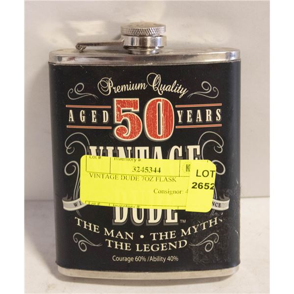 VINTAGE DUDE 7OZ FLASK