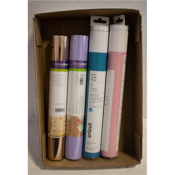 4 ROLLS OF VARIOUS CRICUT VINYL/IRON