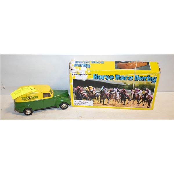 JOHN DEERE ERTL PIGGY BANK CAR & VINTAGE HORSE