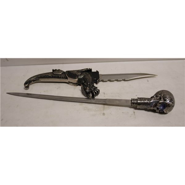 DRAGON KNIFE WITH SKULL LETTER OPENER