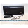 Image 1 : BLACK LEATHER WALLET ON CHAIN