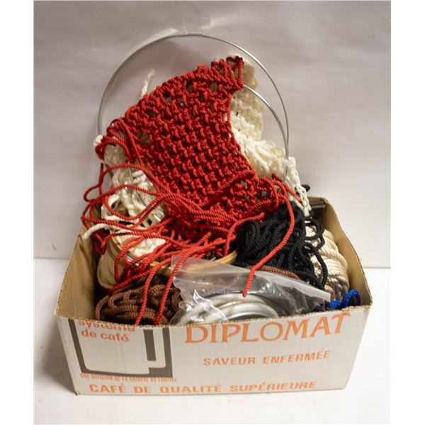 MACRAME CORD & ASSORTED SUPPLIES