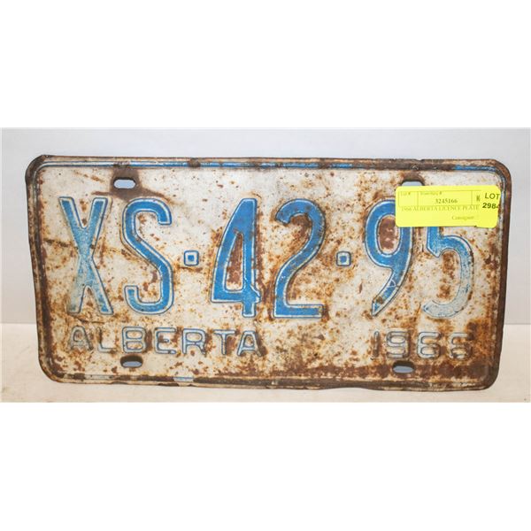 1966 ALBERTA LICENCE PLATE