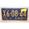 Image 1 : 1973 ALBERTA LICENCE PLATE