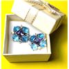 Image 1 : 4)  VINTAGE BUTLER STUD EARRINGS FEATURING TOPAZ