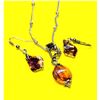 Image 1 : 6)  ORANGE/PINK SWAROVSKI CRYSTAL PENDANT ON