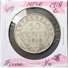 Image 2 : 27)  NEWFOUNDLAND KING GEORGE VI 50 CENT 1918C