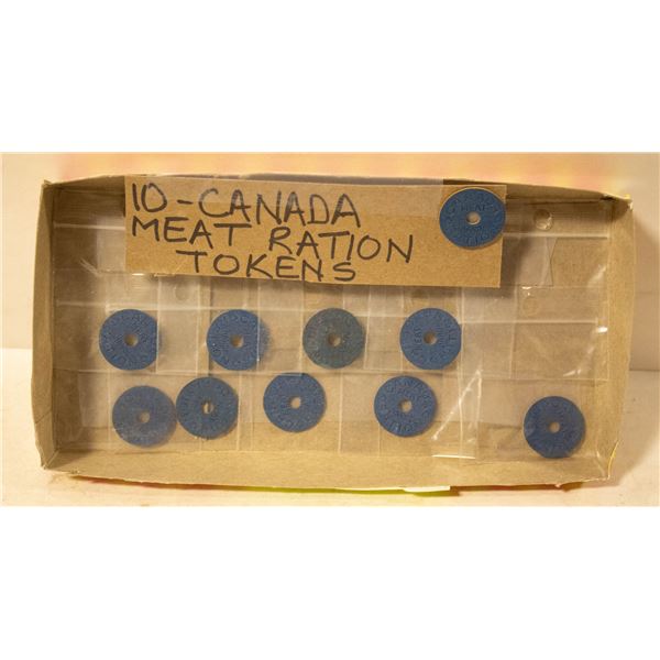 10 - CANADA MEAT RATION TOKENS WWII - 1940'S