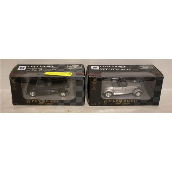 NEW LOT OF 2 1:32 SCALE DIECAST PLYMOUTH PROWLER