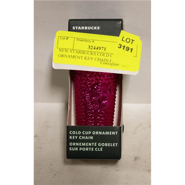 NEW STARBUCKS COLD CUP ORNAMENT KEY CHAIN PINK