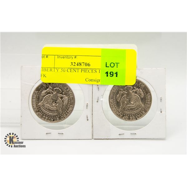LIBERTY 50 CENT PIECES 1982, 1983 JFK