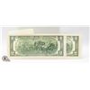 Image 2 : 2 IN SEQUENCE GENUINE USA $2 GOLD PLATED NOTES