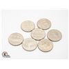 Image 1 : LOT OF 7 VARIOUS OLD CANADA NICKEL $1 DOLLAR COINS