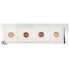 Image 2 : 1958-1963 x4 CANADA BRILLIANT UNC. 1 CENT COINS