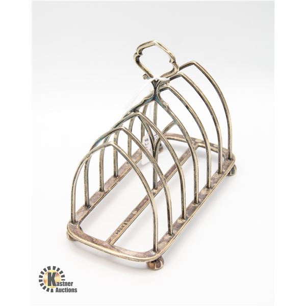 OLD .955 SILVER HALLMARKED TOAST HOLDER, 161g
