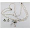 Image 1 : IRRIDESCENT CRYSTAL 3 STRAND NECKLACE/EARRINGS