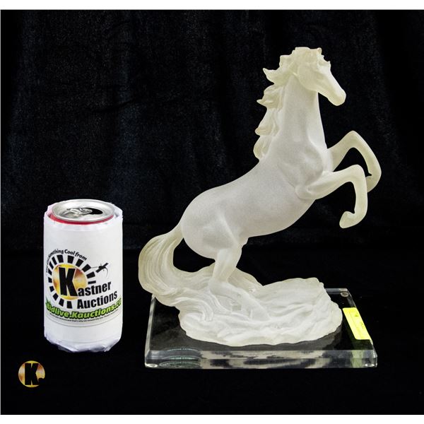 FROSTED STALLION MANTEL PIECE