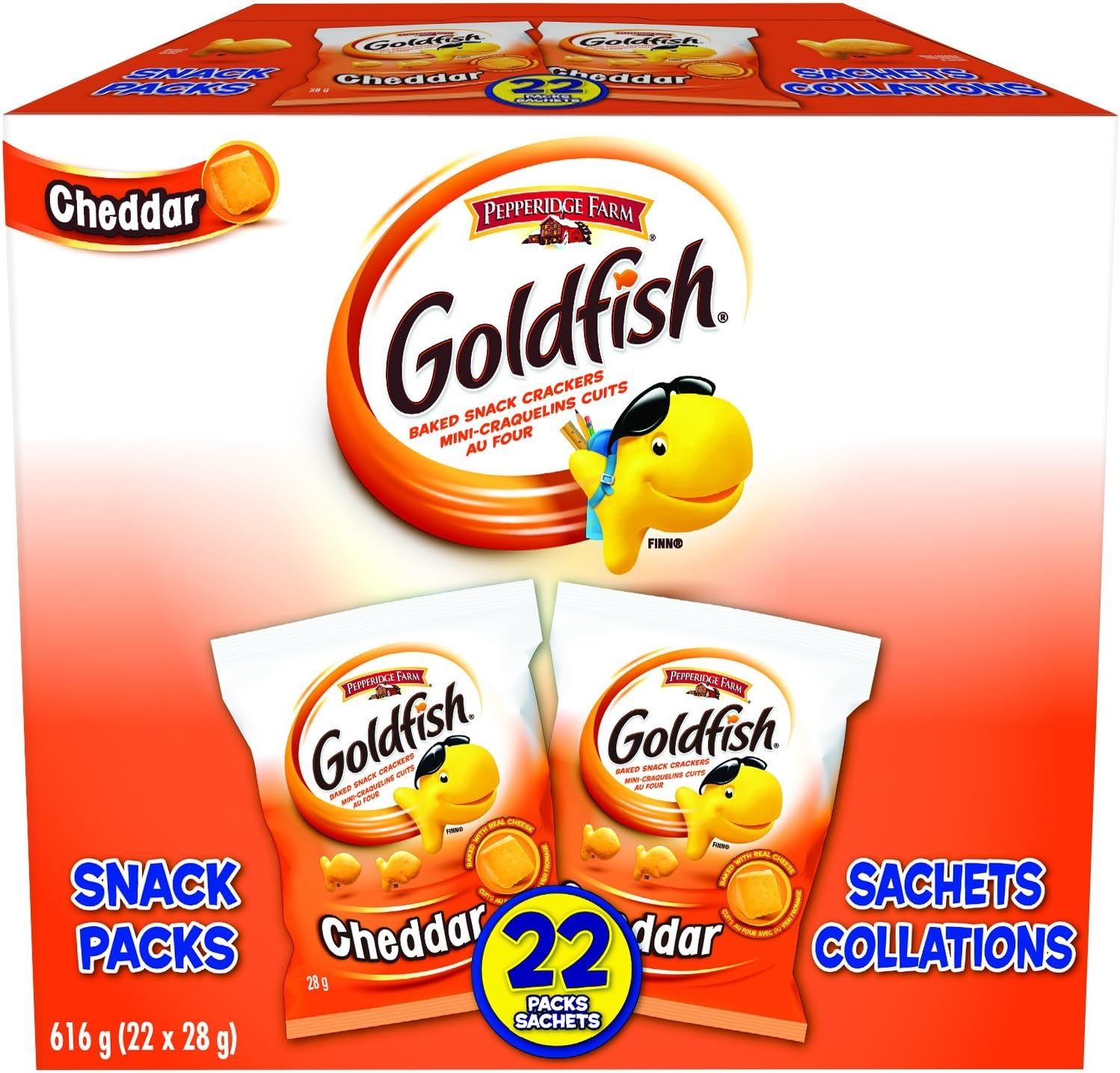 BRAND NEW CASE WITH 22 PACKS OF GOLDFISH SNACKS