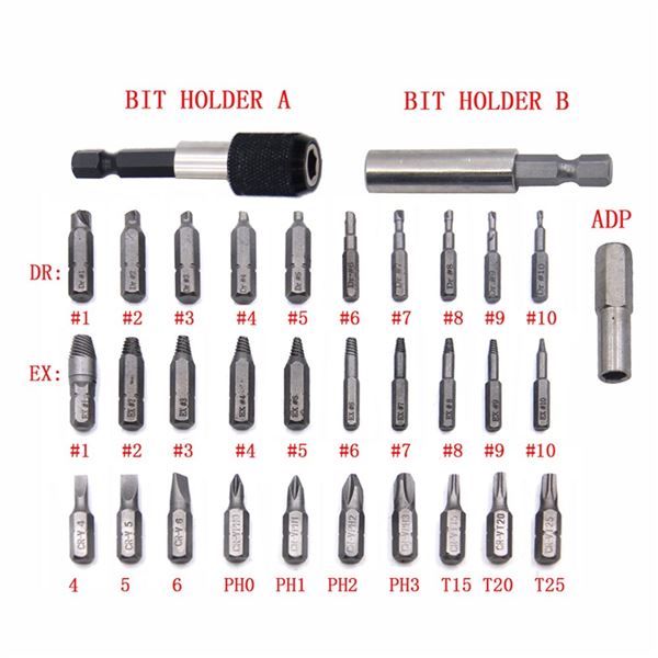 NEW 33 PC MAGNETIC TOOL SET DRILL & EXTRACTOR BITS