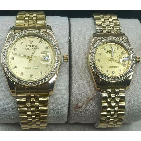 NEW REPLICA R0LEX "DATE-JUST" COUPLES QUARTZ WATCH