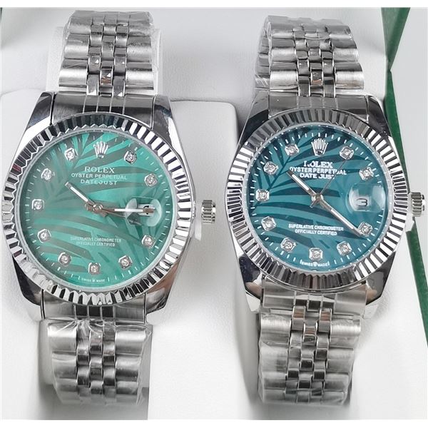 NEW REPLICA R0LEX COUPLES QUARTZ WATCH SET