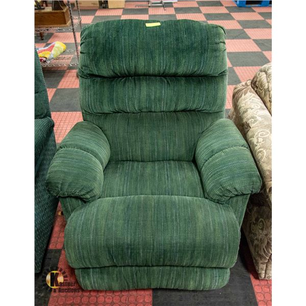 GREEN FABRIC RECLINER