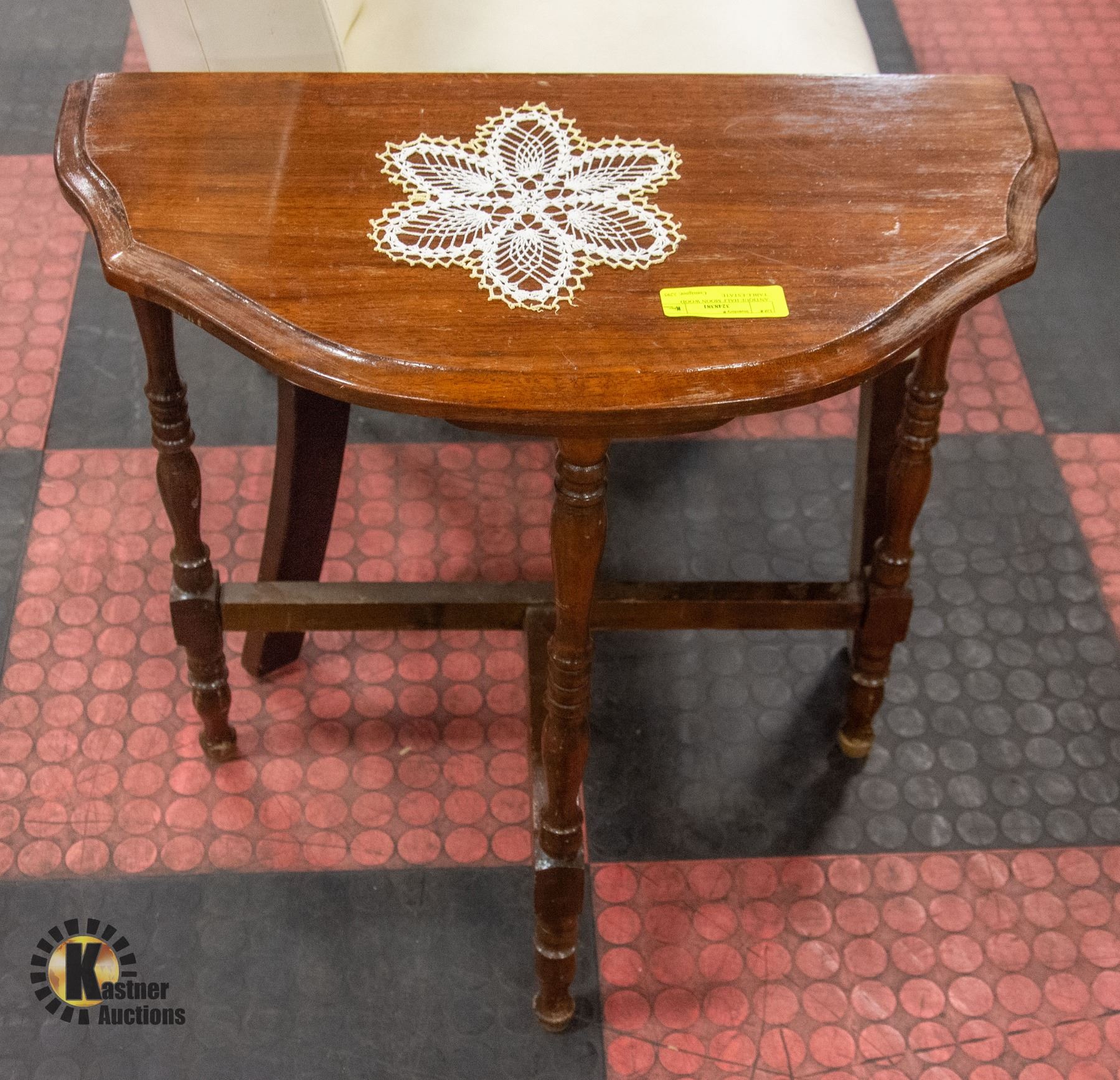 ANTIQUE HALF MOON WOOD TABLE ESTATE antique-half-moon-wood-table-estate