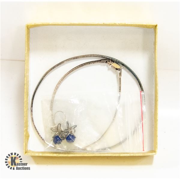 925 SILVER NECKLACE + 925 EARRINGS IN GIFT BOX