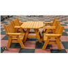 Image 1 : VINTAGE WOOD PATIO SET 4 CHAIRS 1 TABLE