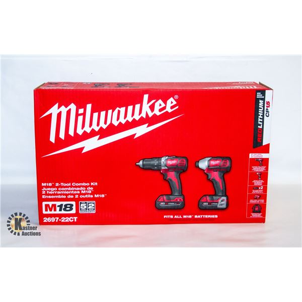 NEW MILWAUKEE M-18 2-TOOL COMBO KIT