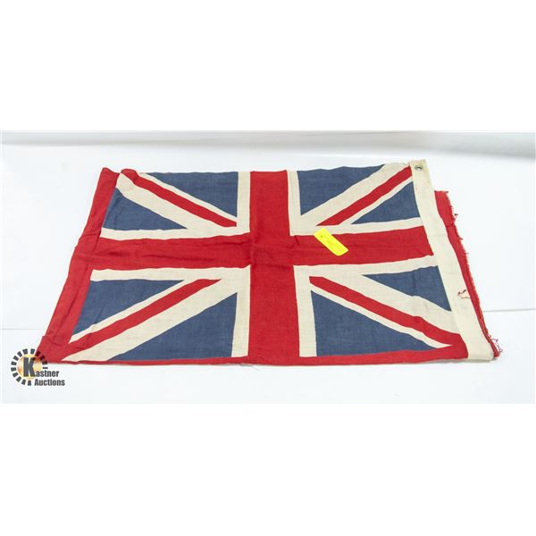 ANTIQUE LINEN 100 YEAR OLD FLAG-ESTATE