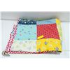 Image 1 : VINTAGE BUMBLE BEE PRINT PATCHWORK QUILT-ESTATE
