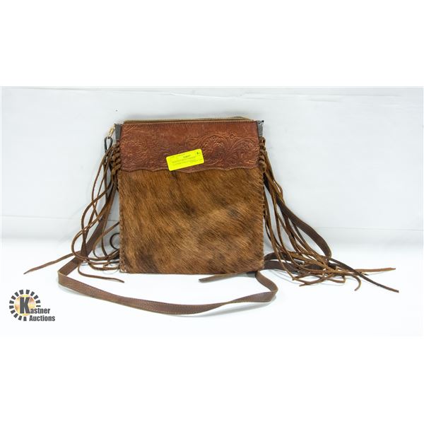 MONTANA WEST COWHIDE LEATHER TOOLED FRINGE