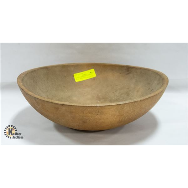 ANTIQUE WOOD BREAD MAKING BOWL APPROX 100