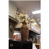 Image 1 : LARGE ARTIFICIAL FLOWER & WICKER VASE