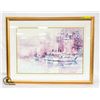 Image 1 : LARGE FRAMED PICTURE OF BOATS/LAKE