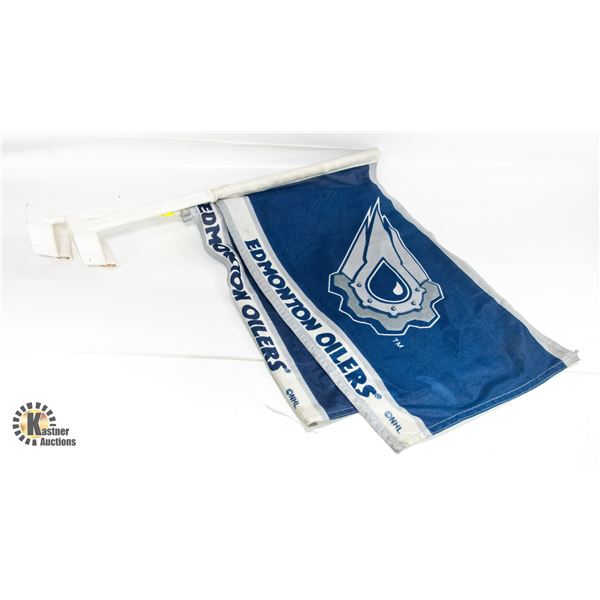 LOT OF 2 OILERS CAR FLAGS