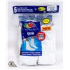 Image 1 : WHITE CREW SOCKS 12-16 SIZE 6-PACK FRUIT OF