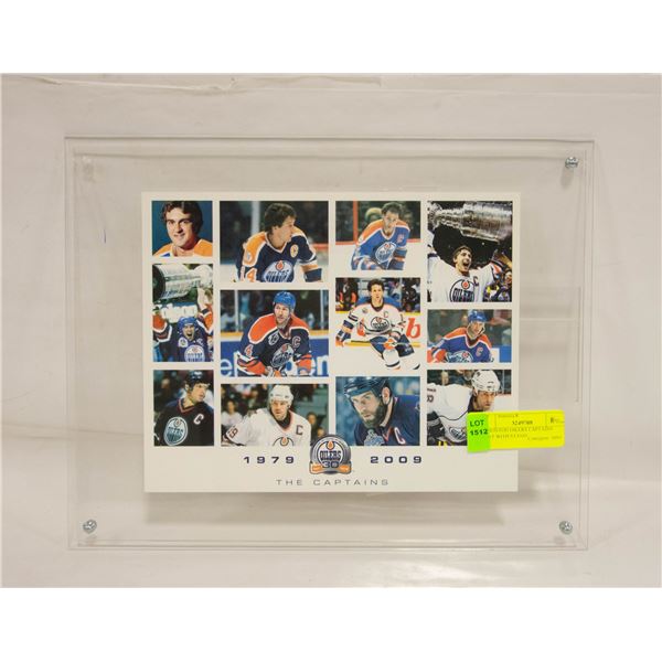 EDMONTON OILERS CAPTAINS PRINT WITH STAND