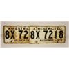 Image 1 : MATCHING 1963 X-RESTRICTED ALBERTA PLATES 8X 7218